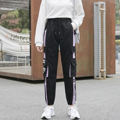 Ribbons Men Jogger Sweatpants Men's Cargo Pants Streetwear Hip Hop Casual Black Harem Pants Male Harajuku Fashion Trousers