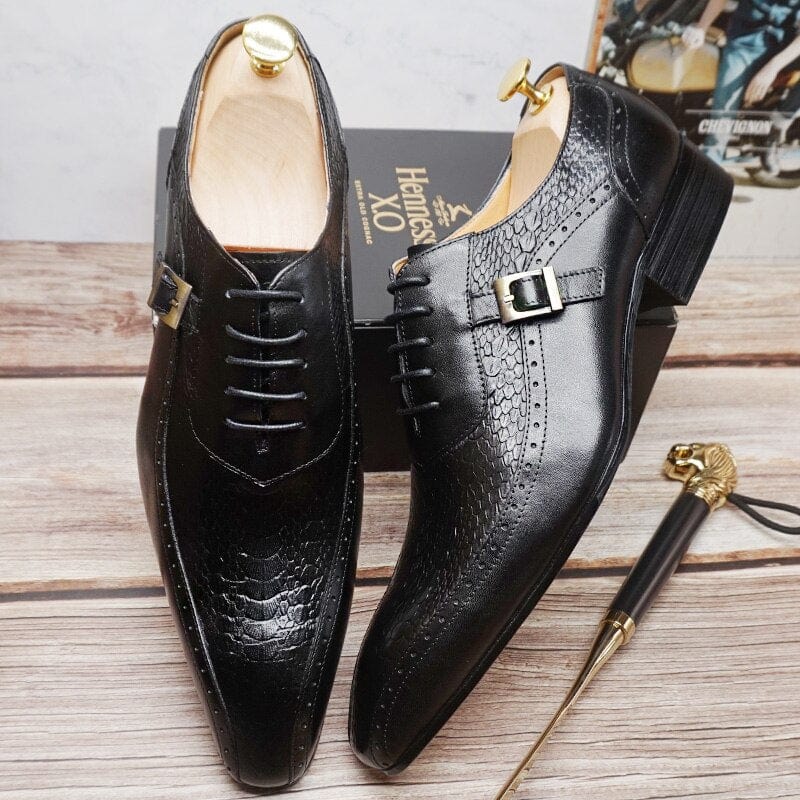 Italian Men Oxford Shoes Men Dress Leather Shoes Red Black Crocodile Prints Pointed Toe Lace up Wedding Office Men Formal Shoes