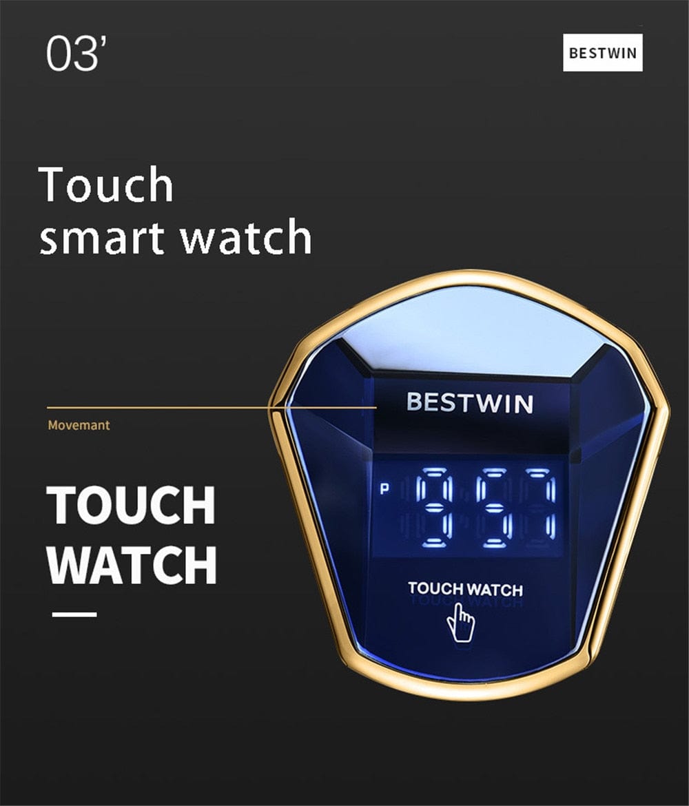 Top Luxury Brand 2021 Men&#39;s Watches Sport Digital Watch Touch Screen LED Display Electronic Wristwatch Stainless Steel Men Clock