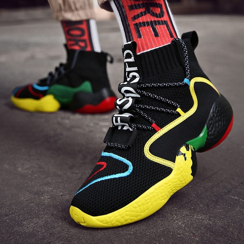 Men Casual Shoes For Men Sneakers Summer Tenis Masculino Breathable Krasovki Lace-up Colorful Sock Shoes Chaussures Pour Hommes