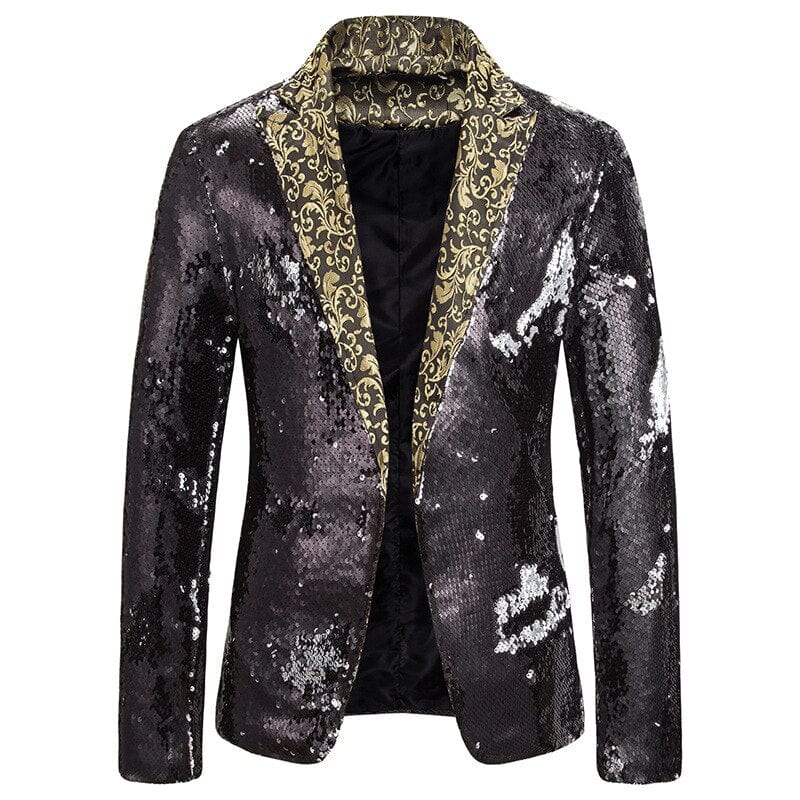 Men Blazer Shiny Sequin Shawl Collar suit Men Wedding Groom Singer Prom Glitter Suit Jacket DJ Club Stage Men suit