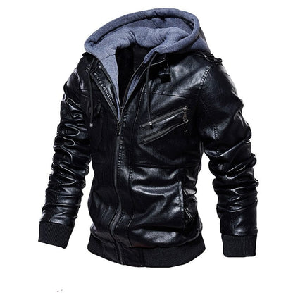 Mens Leather Jackets  Winter New Casual Motorcycle PU Jacket Biker Leather Coats European Windbreaker Genuine Leather Jacket