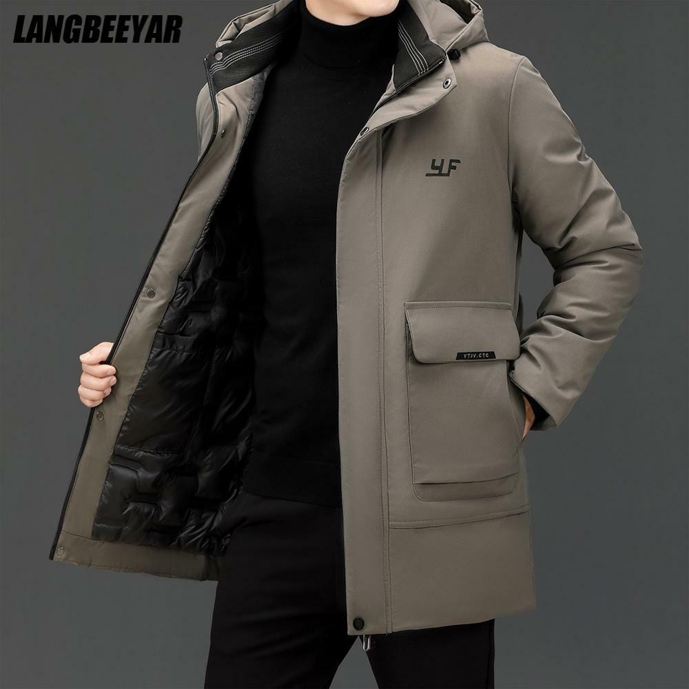 Top Grade Warm Winter Designer Brand Luxury Top Quality Hooded Casual Fashion Parka Jacket Men Windbreaker Coats Clothes Men