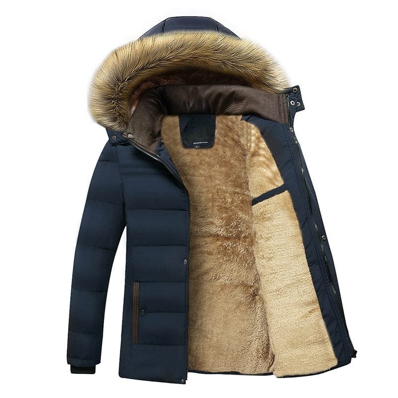 2022 Winter New Warm Thick Fleece Parkas Men Waterproof Hooded Fur Collar Parka Jacket Coat Men Autumn Fashion Casual Parkas Men