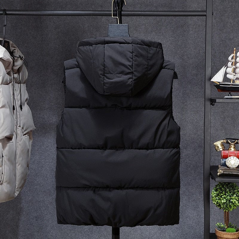 Mens Winter Vests Men&#39;s Sleeveless Jacket Thick Camouflage Vest Casual Hooded Waistcoat Male Warm Vests Outwear Plus Size 7XL