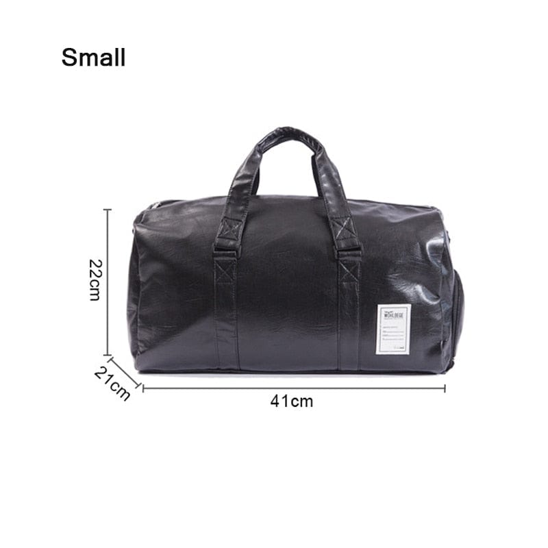 Big Capacity Leather Travel Bag Waterproof Fitness Duffle Bag with Shoes Pocket Sports Weekend Luggage Bag Women Men Handbag