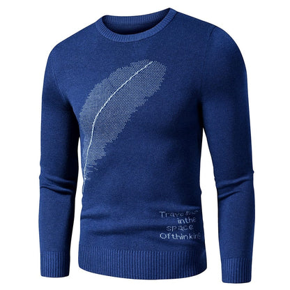 Men  Autumn New Casual Classic Embroidery Thick Sweater Pullovers Men Winter Fleece Fashion Warm Vintage Outfit Sweaters Men