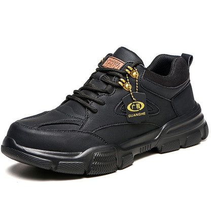 Work Safety Shoes Steel Toe Anti-puncture Indestructible Men Safety Boots Kevlar Insole Suede Leather Upper Work Sneakers