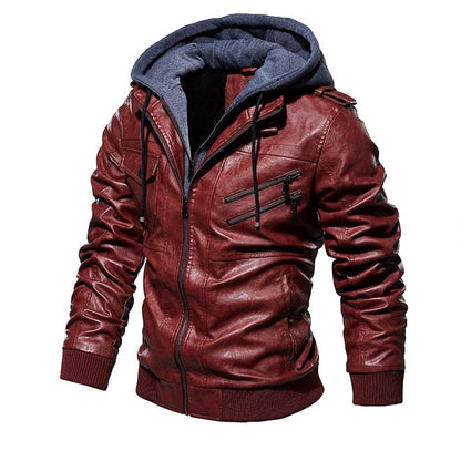 Mens Leather Jackets  Winter New Casual Motorcycle PU Jacket Biker Leather Coats European Windbreaker Genuine Leather Jacket
