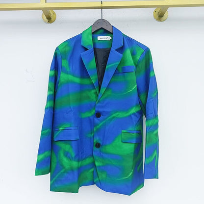 IEFB Autumn Personalized Streetwear Print Blazer For Men  New Temperament Korean Men's Suit Coat Single Breast Jacket 9Y9253