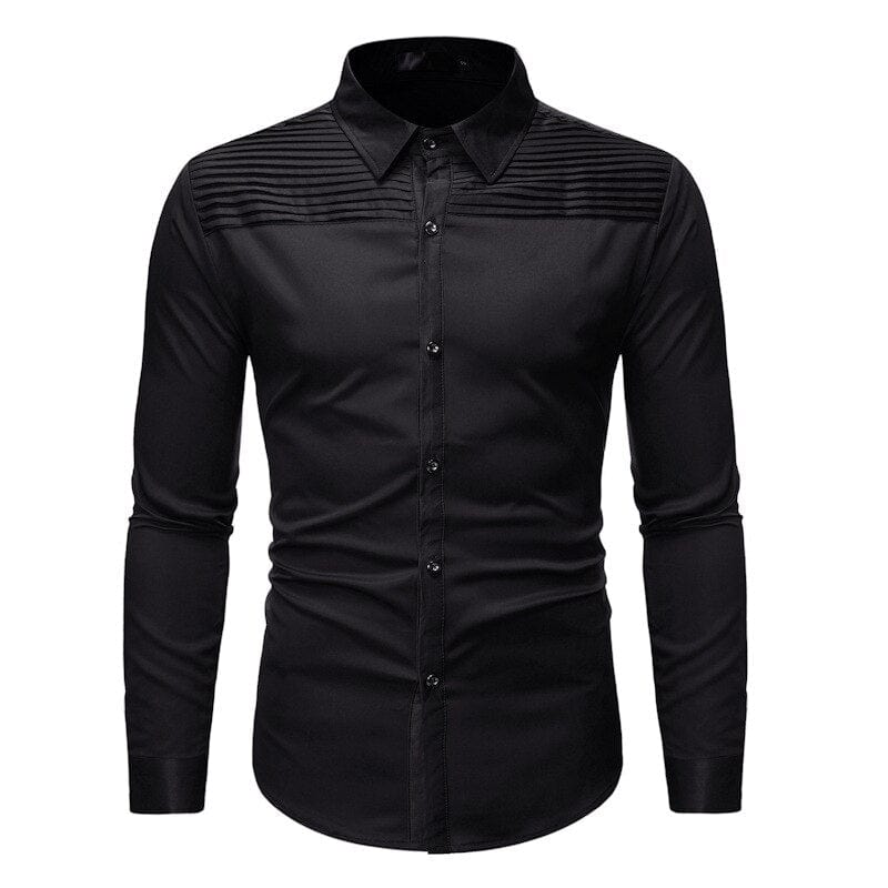 Solid Color Men Shirt Tuxedo Shirts Bridegroom Wedding Shirts Long Sleeve Slim Fit Casual Mens Dress Shirts Camisa Masculina XL