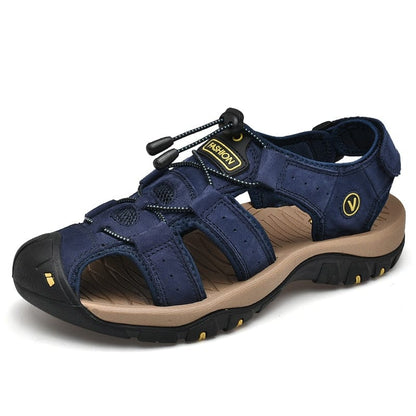 MIXIDELAI Genuine Leather Men Shoes Summer New Large Size Men's Sandals Men Sandals Fashion Sandals Slippers Big Size 38-47