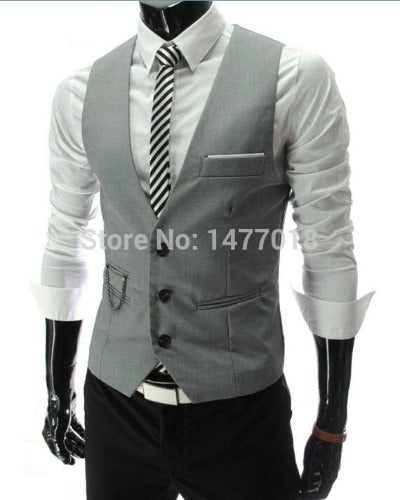 2022 New Arrival Dress Vests For Men Slim Fit Mens Suit Vest Male Waistcoat Gilet Homme Casual Sleeveless Formal Business Jacket