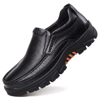 Business Genuine Leather Men Shoes Slip On Loafers Casual Leather Shoes Comfortable Quality Flats Men Shoes Winter Moccasins