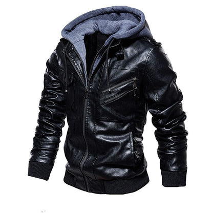 Mens Leather Jackets  Winter New Casual Motorcycle PU Jacket Biker Leather Coats European Windbreaker Genuine Leather Jacket