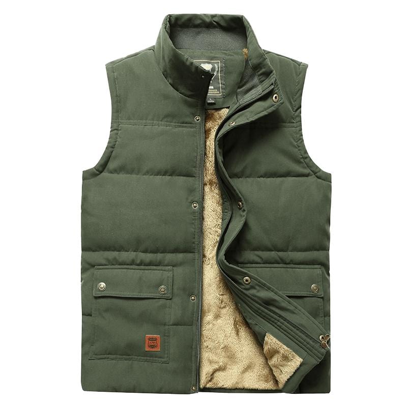 2021 Large Size 5XL Winter Fleece Thick Warm Vest Men Casual Outwear Sleeveless Jacket Male Waistcoat Multi Many Pocket Vest