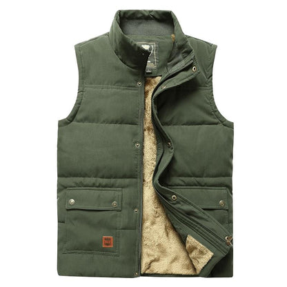 Large Size 5XL Winter Fleece Thick Warm Vest Men Casual Outwear Sleeveless Jacket Male Waistcoat Multi Many Pocket Vest