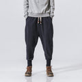 Chinese Style Harem Pants Men Streetwear Casual Joggers Mens Pants Cotton Linen Sweatpants Ankle-length Men Trousers M-5XL