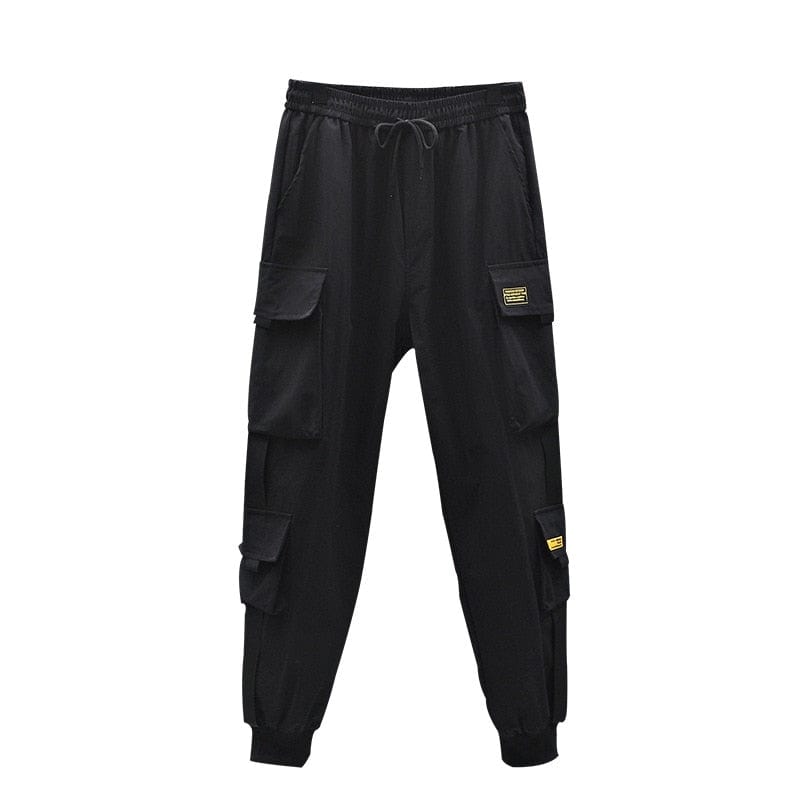 Ribbons Men Jogger Sweatpants Men's Cargo Pants Streetwear Hip Hop Casual Black Harem Pants Male Harajuku Fashion Trousers