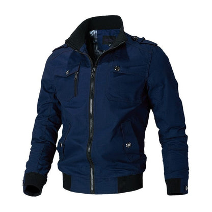 Bomber Jacket Men Fashion Casual Windbreaker Jacket Coat Men  Spring Autumn New Hot Outwear Stand Slim Military Jacket Mens