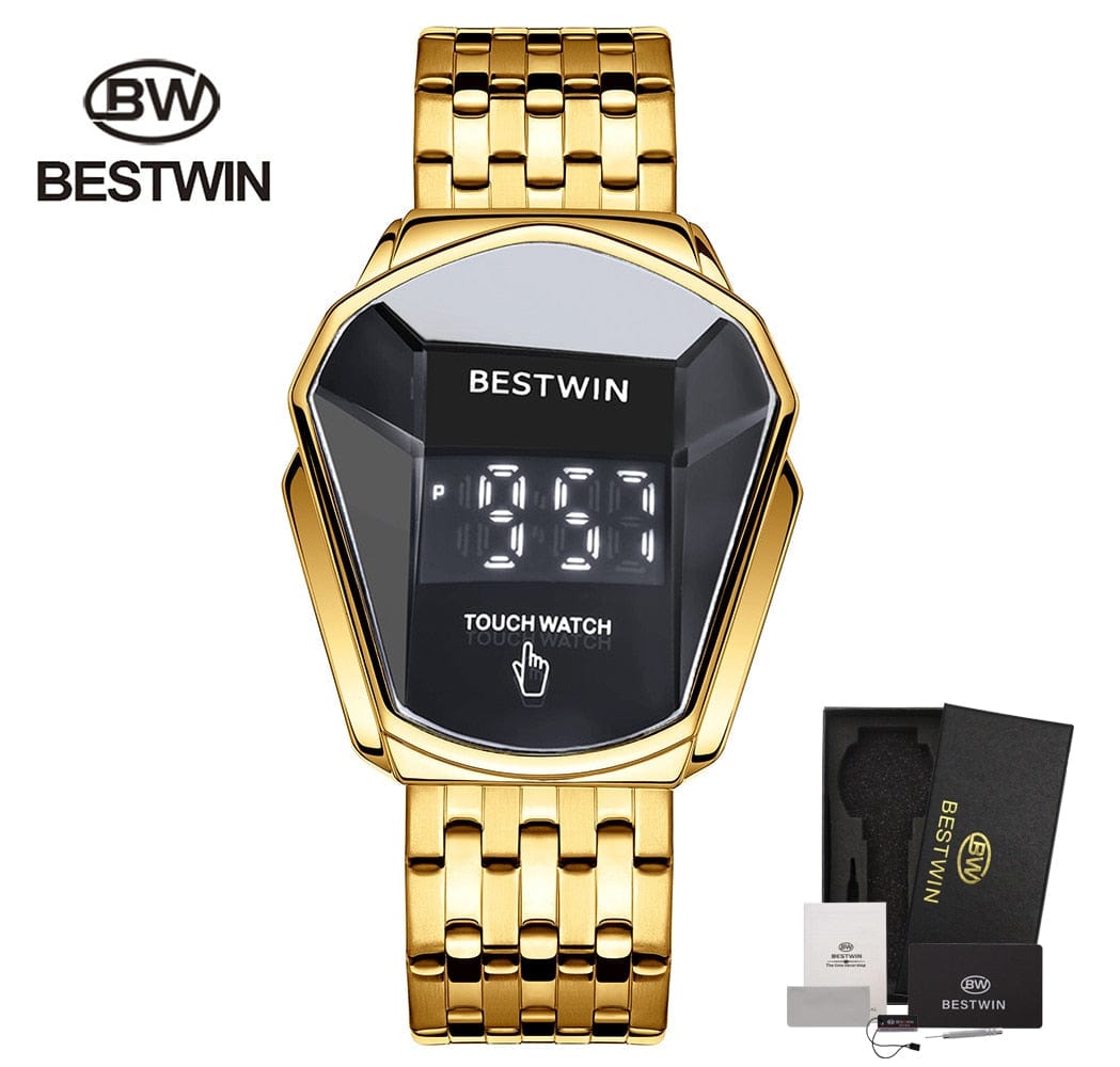 Top Luxury Brand 2021 Men&#39;s Watches Sport Digital Watch Touch Screen LED Display Electronic Wristwatch Stainless Steel Men Clock