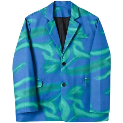IEFB Autumn Personalized Streetwear Print Blazer For Men  New Temperament Korean Men's Suit Coat Single Breast Jacket 9Y9253