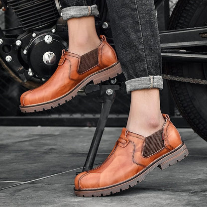 New Autumn Chelsea Boots Men Fashion Casual Men Shoes British Male Ankle Boots Comfortable Waterproof Flat Shoes Male