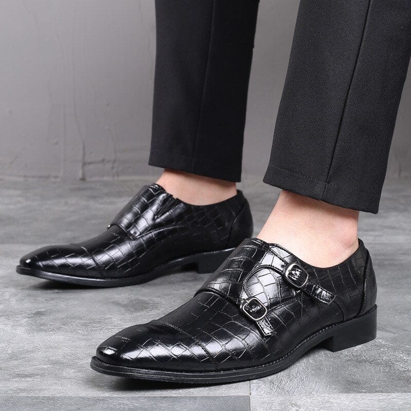 New Men's Brogue Shoes Pattern Shoelace Rubber Leather Shoes Comfortable Wear Resistant Wedding Casual Male Flats