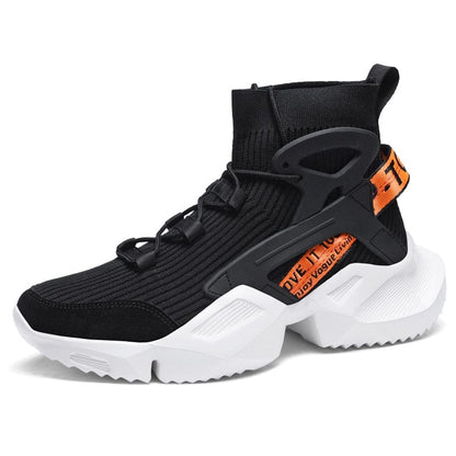 FEOZYZ High Top Fashion Sneakers Men Breathable Running Shoes Knitting Sock Shoes