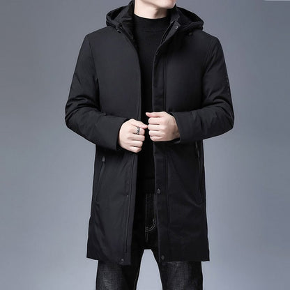 Top Quality Padded Brand Casual Fashion Thick Warm Men Long Parka Winter Jacket With Hood Windbreaker Coats Mens Clothing