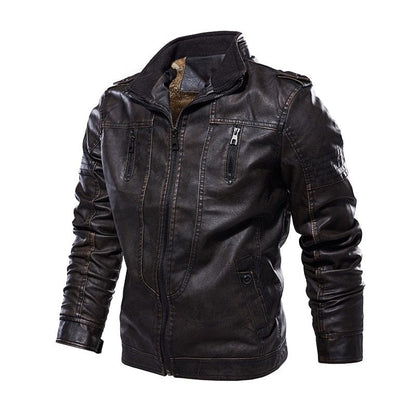 Mens Leather Jackets  Winter New Casual Motorcycle PU Jacket Biker Leather Coats European Windbreaker Genuine Leather Jacket