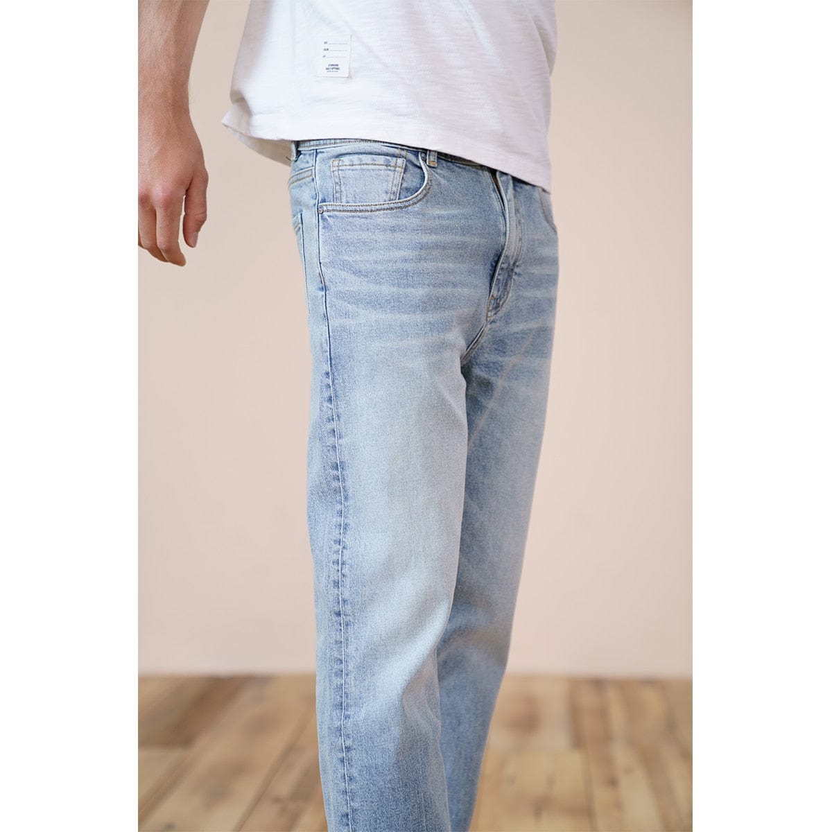 SIWMOOD 2022 S Autumn New Environmental laser washed jeans men slim fit classical denim trousers high quality jean SJ170768