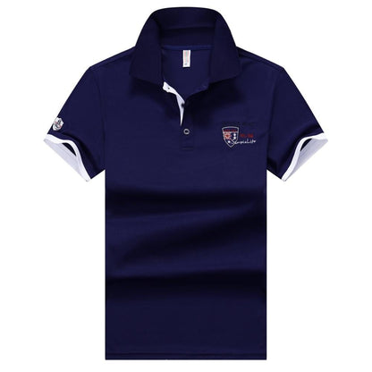 polo shirt men Summer new Men's short-sleeved polo shirt mens embroidery synthetic fiber Fabric youth casual business polo shirt