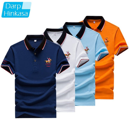 DARPHINKASA Summer New Men Polo Shirt Embroidery Polo Shirt Men Casual Polo Shirt Solid Color Men Short Sleeve