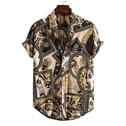 Men's Short Sleeve Male Shirts for Mens Social Luxury Man Designer Clothes Hawaiian  Fashionable Elegant Classic Fashion