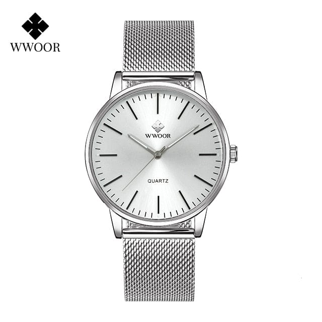 WWOOR Men Gold Watches  Luxury Brand Men Fashion Quartz Golden Clock Male Simple Sports Waterproof Wrist Watch Zegarek Meski