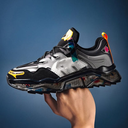 Men's running shoes light elastic fashion sneakers outdoor sports jogging personality design high-quality shoes