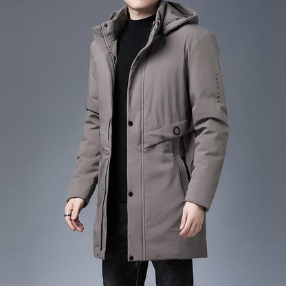 Top Quality Padded Brand Casual Fashion Thick Warm Men Long Parka Winter Jacket With Hood Windbreaker Coats Mens Clothing