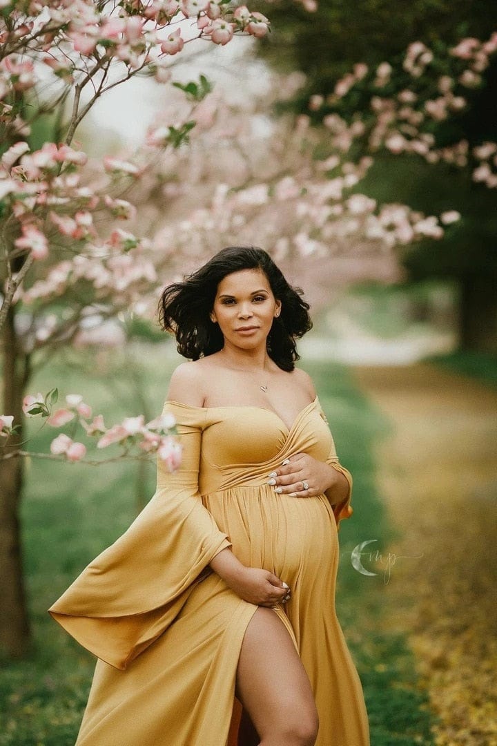 Sexy Maternity Shoot Dresses Shoulderless Pregnancy Dress Photography Maxi Maternity Gown Photo Prop Clothes For Pregnant Women