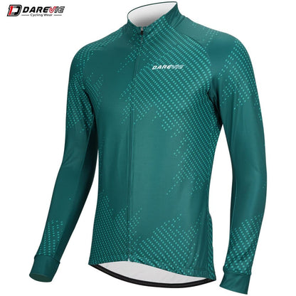 DAREVIE Cycling Jersey Winter Thermal Fleece Men's Cycling Jersey Winter Pro Team Full Sleeve High Quality Bike Jersey MTB Road