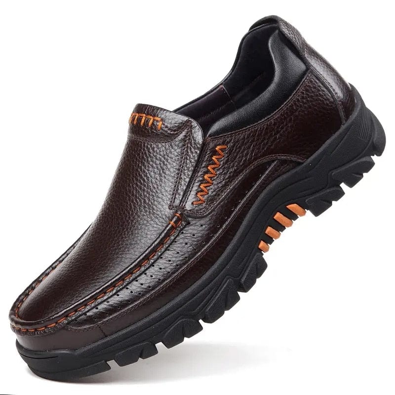 Business Genuine Leather Men Shoes Slip On Loafers Casual Leather Shoes Comfortable Quality Flats Men Shoes Winter Moccasins