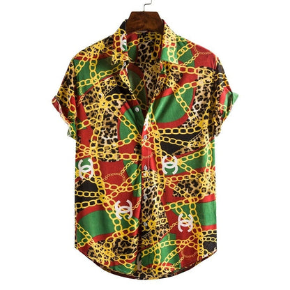 Men's Short Sleeve Male Shirts for Mens Social Luxury Man Designer Clothes Hawaiian  Fashionable Elegant Classic Fashion