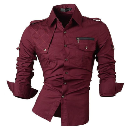 Jeansian Men Casual Dress Shirts Fashion Stylish Long Sleeve Slim