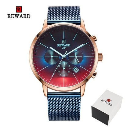 New Fashion Color Bright Glass Watch Men Top Luxury Brand Chronograph Men's Stainless Steel Business Clock Men Wrist Watch