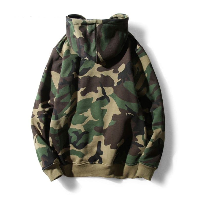 Aolamegs Hoodies Men Army Green Camouflage Hood Camo Fleece Pullover Fashion Hip Hop Streetwear Casual Hoodie 2017 Autumn Winter