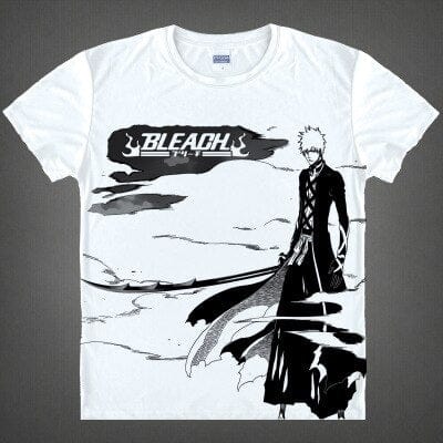 Anime Bleach Cosplay Aizen Sousuke Printed Short-Sleeve T-shirts Kurosaki Ichigo Tees Hitsugaya Toushirou Casual Breathable Tops