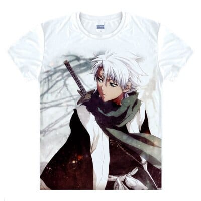 Anime Bleach Cosplay Aizen Sousuke Printed Short-Sleeve T-shirts Kurosaki Ichigo Tees Hitsugaya Toushirou Casual Breathable Tops