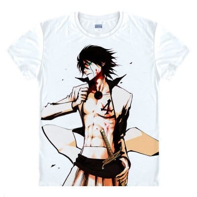 Anime Bleach Cosplay Aizen Sousuke Printed Short-Sleeve T-shirts Kurosaki Ichigo Tees Hitsugaya Toushirou Casual Breathable Tops