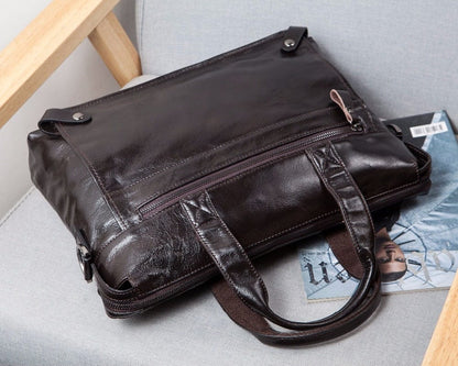 WESTAL Men's Leather Handbags Totes Bags Men Leather Laptop Bags Men's Shoulder Bag Business Briefcases Crossbody Messenger Bag