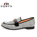 XQWFH Fashion Men's Casual Shoes Handmade Loafers Comfortable Breathable Men Dress Shoes